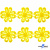 Кружево гипюр "Ромашка" 0575-1169, шир. 25 мм/уп.13,7 м, цвет 8208-жёлтый - купить в Невинномысске. Цена: 289.76 руб.
