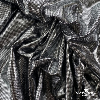 Трикотажное полотно голограмма, шир.140 см, #602 -чёрный/серебро - купить в Невинномысске. Цена 385.88 руб.