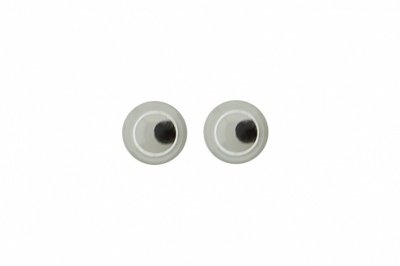 Глазки для игрушек, круглые, с бегающими зрачками, 3 мм/упак.100+/-5 шт, цв. -черно-белые - купить в Невинномысске. Цена: 25.40 руб.
