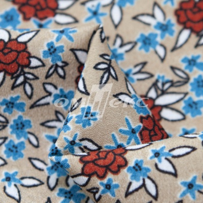 Плательная ткань "Фламенко" 7.1, 80 гр/м2, шир.150 см, принт растительный - купить в Невинномысске. Цена 239.03 руб.