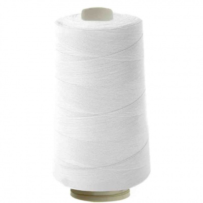 Швейные нитки (армированные) 28S/2, нам. 2 500 м, цвет белый - купить в Невинномысске. Цена: 148.95 руб.