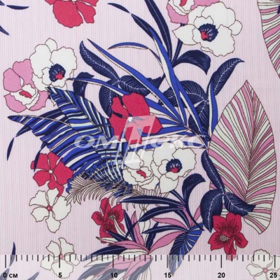 Плательная ткань "Фламенко" 18.1, 80 гр/м2, шир.150 см, принт растительный - купить в Невинномысске. Цена 239.03 руб.