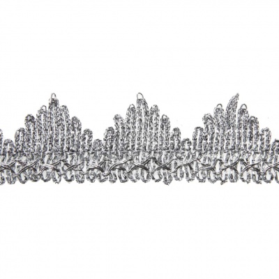 Тесьма металлизированная 0384-0240, шир. 40 мм/уп. 25+/-1 м, цвет серебро - купить в Невинномысске. Цена: 490.74 руб.