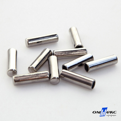 06033-Наконечник для шнура металл, отв. 4 мм, цв. никель - купить в Невинномысске. Цена: 6.08 руб.