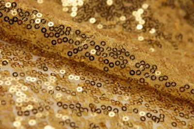 Сетка с пайетками №6, 188 гр/м2, шир.130см, цвет золото - купить в Невинномысске. Цена 371.02 руб.