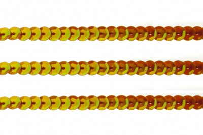 Пайетки "ОмТекс" на нитях, CREAM, 6 мм С / упак.73+/-1м, цв. 88 - оранжевый - купить в Невинномысске. Цена: 300.55 руб.