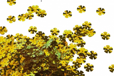 Пайетки "ОмТекс" россыпью,DOUBLE SIDED GOLD,цветок 14 мм/упак.50 гр, цв. 0460-золото - купить в Невинномысске. Цена: 80.12 руб.