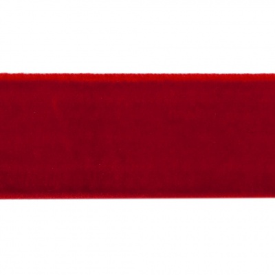 Лента бархатная нейлон, шир.25 мм, (упак. 45,7м), цв.45-красный - купить в Невинномысске. Цена: 981.09 руб.