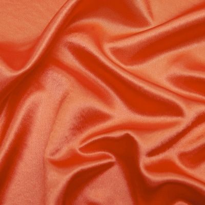 Поли креп-сатин 18-1445, 120 гр/м2, шир.150см, цвет оранжевый - купить в Невинномысске. Цена 155.57 руб.
