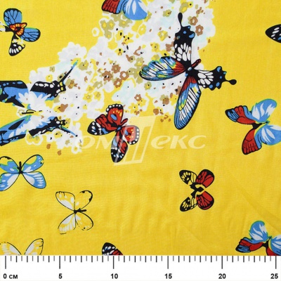 Плательная ткань "Софи" 7.2, 75 гр/м2, шир.150 см, принт бабочки - купить в Невинномысске. Цена 241.49 руб.