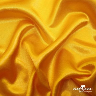 Поли креп-сатин 13-0859, 125 (+/-5) гр/м2, шир.150см, цвет жёлтый - купить в Невинномысске. Цена 155.57 руб.