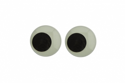 Глазки для игрушек, круглые, с бегающими зрачками, 18 мм/упак.20+/-2 шт, цв. -черно-белые - купить в Невинномысске. Цена: 25.40 руб.