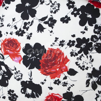 Плательная ткань "Фламенко" 22.1, 80 гр/м2, шир.150 см, принт растительный - купить в Невинномысске. Цена 239.03 руб.