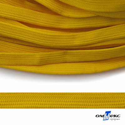 Шнур плетеный (плоский) d-12 мм, (уп.90+/-1м), 100% полиэстер, цв.269 - жёлтый - купить в Невинномысске. Цена: 8.62 руб.