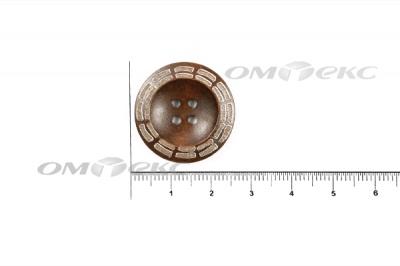 Пуговица деревянная круглая №53 (25мм) - купить в Невинномысске. Цена: 3.68 руб.