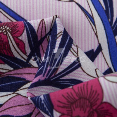 Плательная ткань "Фламенко" 18.1, 80 гр/м2, шир.150 см, принт растительный - купить в Невинномысске. Цена 239.03 руб.