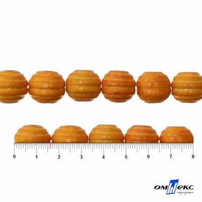 0309-Бусины деревянные "ОмТекс", 16 мм, упак.50+/-3шт, цв.003-оранжевый - купить в Невинномысске. Цена: 62.22 руб.