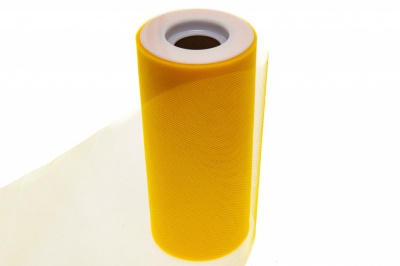 Фатин в шпульках 16-72, 10 гр/м2, шир. 15 см (в нам. 25+/-1 м), цвет жёлтый - купить в Невинномысске. Цена: 100.69 руб.