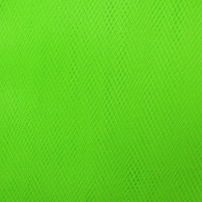 Фатин матовый 16-142, 12 гр/м2, шир.300см, цвет неон.зелёный - купить в Невинномысске. Цена 100.92 руб.