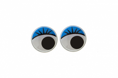 Глазки для игрушек, круглые, с бегающими зрачками, 8 мм/упак.50+/-2 шт, цв. -синий - купить в Невинномысске. Цена: 59.05 руб.