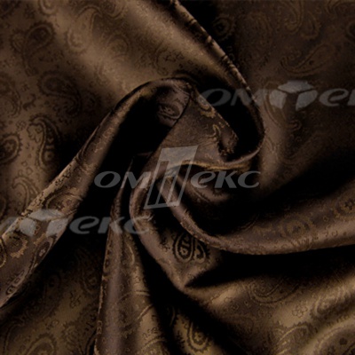 Ткань подкладочная жаккард Р14098, 19-1217/коричневый, 85 г/м2, шир. 150 см, 230T - купить в Невинномысске. Цена 166.45 руб.