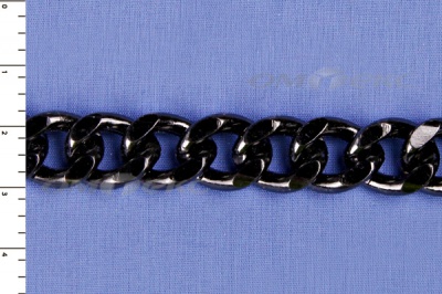 Цепь металл декоративная №9 (13,5*16,5) черная (10+/-1 м)  - купить в Невинномысске. Цена: 808.92 руб.