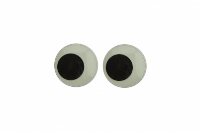 Глазки для игрушек, круглые, с ресничками, 10 мм/упак.50+/-2 шт, цв. -черно-белые - купить в Невинномысске. Цена: 21.24 руб.