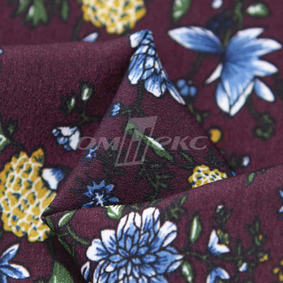 Плательная ткань "Фламенко" 4.1, 80 гр/м2, шир.150 см, принт растительный - купить в Невинномысске. Цена 259.21 руб.